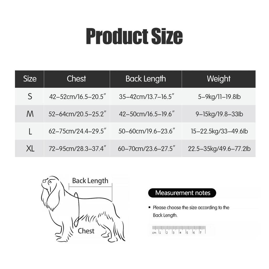 Cooling vest size chart for dogs - Wild Indoors Pet