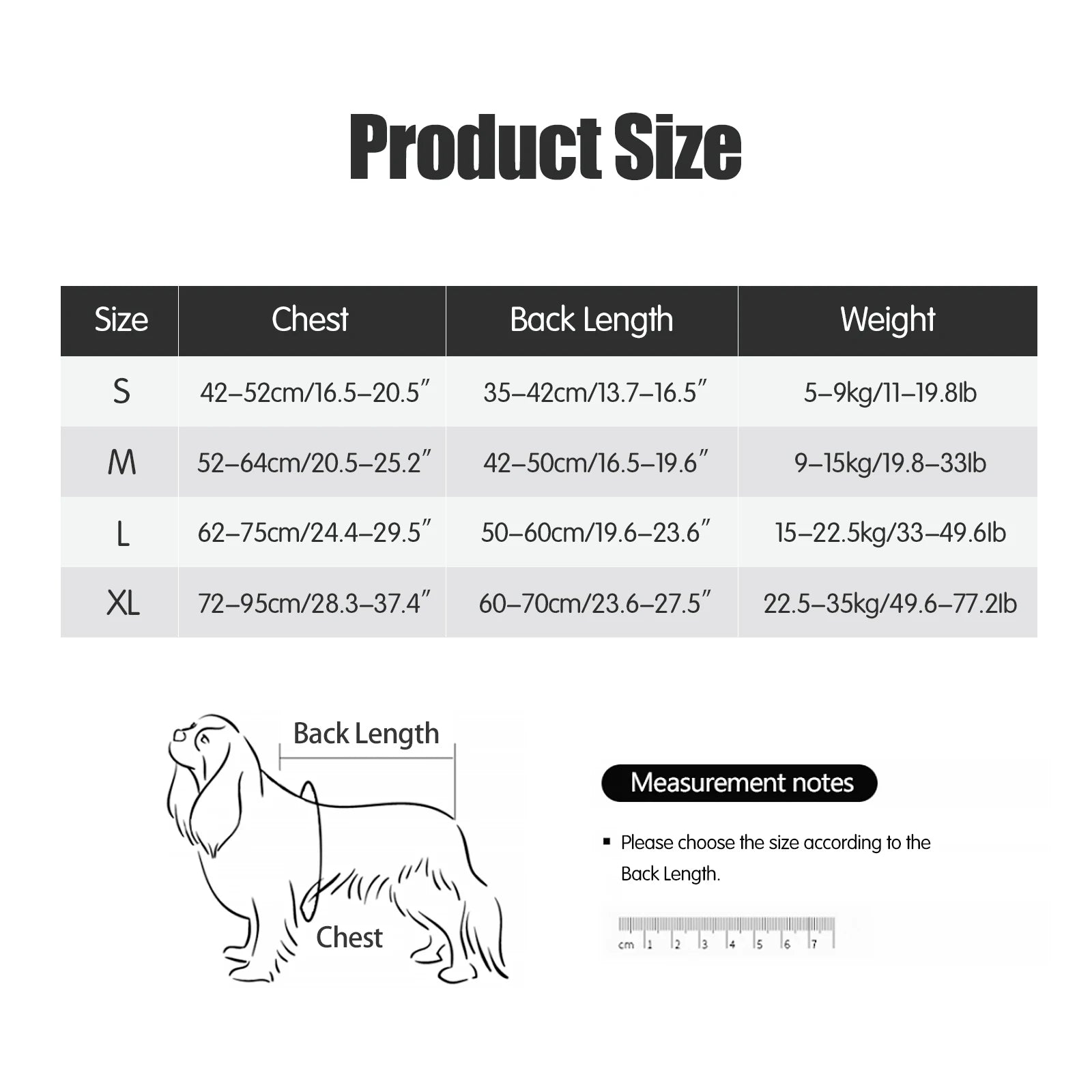 Cooling vest size chart for dogs - Wild Indoors Pet
