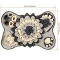 Grey rectangular flower snuffle mat with paw print treat pocket - Wild Indoors Pet