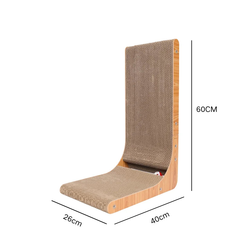 L-shaped cat scratching post dimensions - 60cm height, 40cm length - Wild Indoors Pet