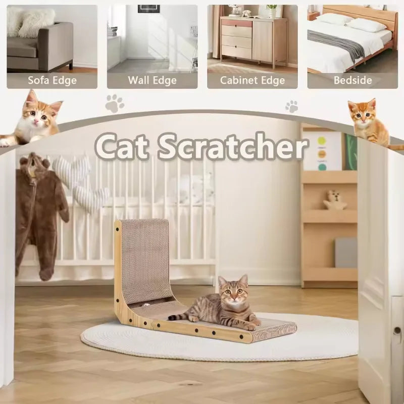 Cat scratcher versatile placement guide - sofa edge, wall edge, cabinet edge, bedside - Wild Indoors Pet