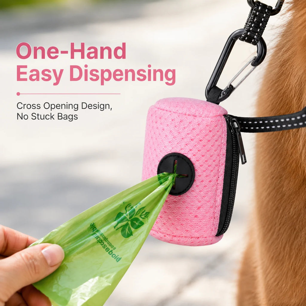 One-hand dog poop bag dispenser easy dispensing demo - Wild Indoors Pet